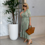 Celia | Rochie Midi Elegantă cu Decolteu în V