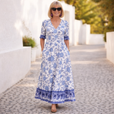 Ela | Rochie Elegantă cu Imprimeu Floral