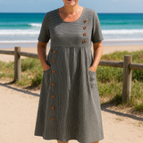 Bianca | Midi Striped Dress — Comfort and Elegance for Every Day