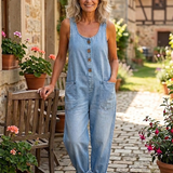 Laura - Salopetă din Denim, Stil Vintage