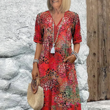 Veronica |  Rochie Midi Vibrantă