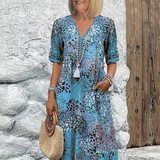 Veronica |  Rochie Midi Vibrantă