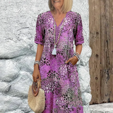 Veronica |  Rochie Midi Vibrantă