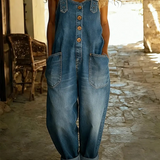 Laura - Salopetă din Denim, Stil Vintage